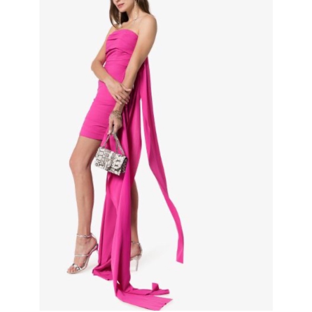 SOLACE LONDON Etty Strapless Draped
Stretch-crepe Mini Dress In Pink